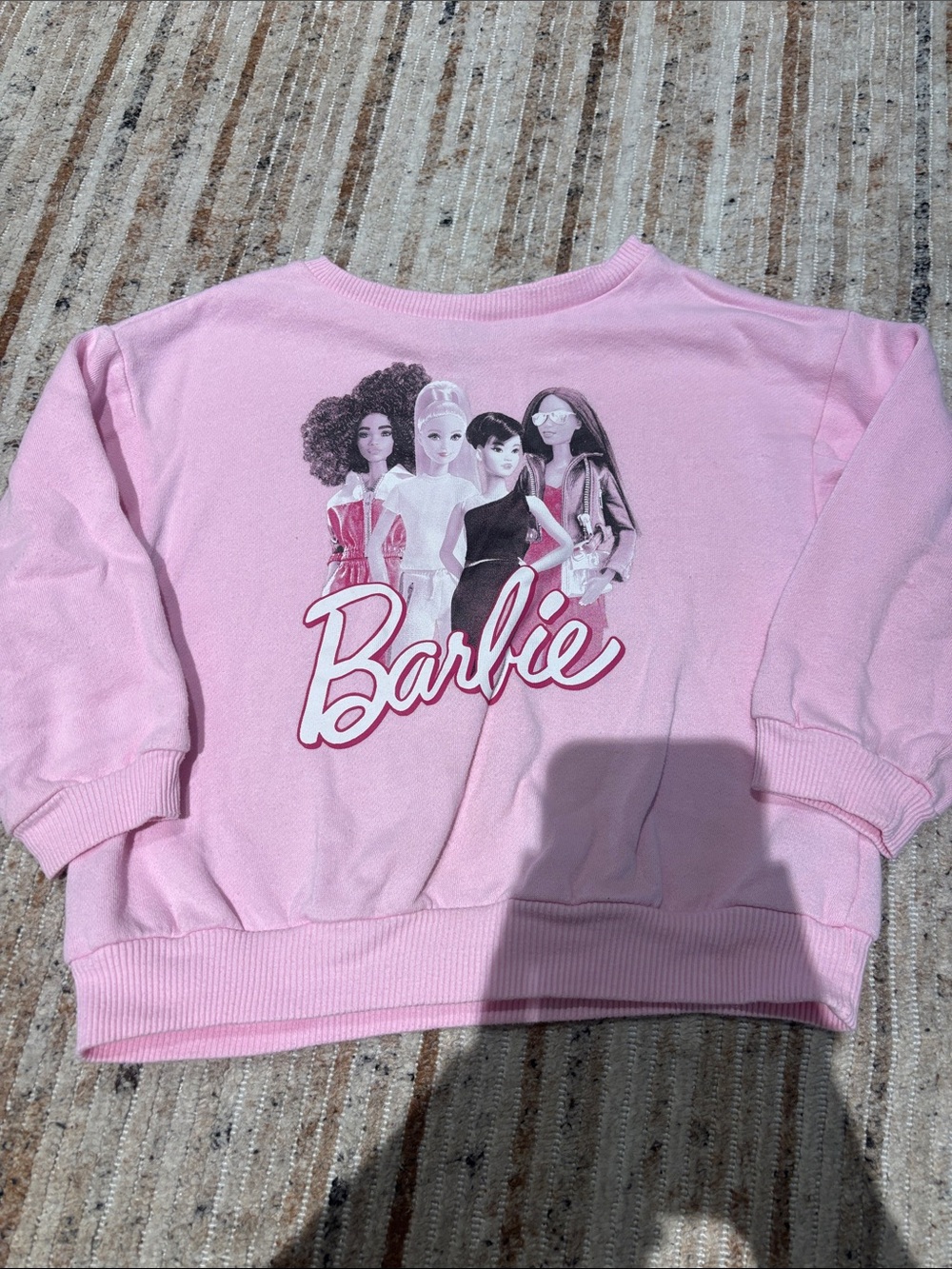 Barbie Pink Pullover Sweatshirt with Multidoll Graphic